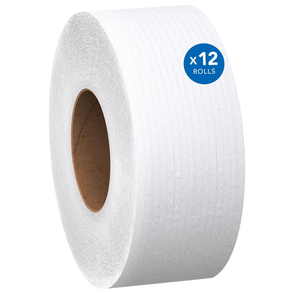 Scott® Jumbo Roll Jr. 2-Ply Toilet Paper ,1000ft  / 12 Rolls